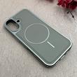 قاب گوشی iPhone 17 آیفون اورجینال Protection Case چرمی دوخت دار دور کرومی مگ سیف Magsafe اورجینال طوسی کد 115525