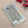 قاب گوشی iPhone 17 آیفون اورجینال Protection Case چرمی دوخت دار دور کرومی مگ سیف Magsafe اورجینال طوسی کد 115525