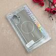 قاب گوشی iPhone 17 آیفون اورجینال Protection Case چرمی دوخت دار دور کرومی مگ سیف Magsafe اورجینال طوسی کد 115525
