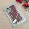قاب گوشی iPhone 17 آیفون اورجینال Protection Case چرمی دوخت دار دور کرومی مگ سیف Magsafe اورجینال زرشکی کد 115527
