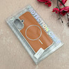 قاب گوشی iPhone 17 آیفون اورجینال Protection Case چرمی دوخت دار دور کرومی مگ سیف Magsafe اورجینال عسلی کد 115528