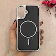 قاب گوشی iPhone 16 آیفون اورجینال Protection Case چرمی دوخت دار دور کرومی مگ سیف Magsafe اورجینال مشکی کد 115530
