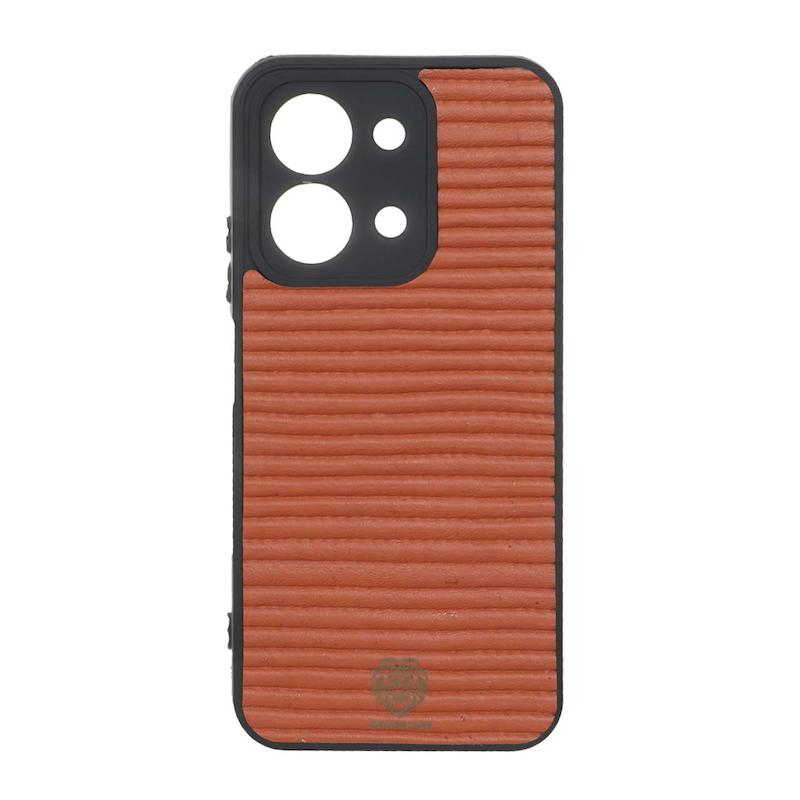 قاب گوشی Redmi 15C / Poco C85 شیائومی چرمی راه راه محافظ لنزدار قهوه ای کد 96259