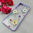قاب گوشی Galaxy A07 سامسونگ لاکچری رزینی گل برجسته شفاف پاستیلی یاسی کد 115633