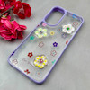 قاب گوشی Galaxy A14 سامسونگ لاکچری رزینی گل برجسته شفاف پاستیلی یاسی کد 115634