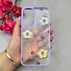 قاب گوشی Galaxy A17 سامسونگ لاکچری رزینی گل برجسته شفاف پاستیلی یاسی کد 115638