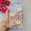 قاب گوشی Galaxy A26 سامسونگ لاکچری رزینی گل برجسته شفاف پاستیلی یاسی کد 115642