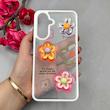قاب گوشی Galaxy A26 سامسونگ لاکچری رزینی گل برجسته شفاف پاستیلی سفید کد 115643