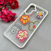 قاب گوشی Galaxy A26 سامسونگ لاکچری رزینی گل برجسته شفاف پاستیلی سفید کد 115643