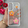 قاب گوشی Galaxy A34 سامسونگ لاکچری رزینی گل برجسته شفاف پاستیلی سفید کد 115644