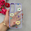 قاب گوشی Galaxy A35 سامسونگ لاکچری رزینی گل برجسته شفاف پاستیلی یاسی کد 115646