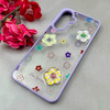 قاب گوشی Galaxy A36 سامسونگ لاکچری رزینی گل برجسته شفاف پاستیلی یاسی کد 115649