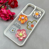قاب گوشی Galaxy A54 سامسونگ لاکچری رزینی گل برجسته شفاف پاستیلی سفید کد 115651