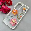قاب گوشی Galaxy A55 سامسونگ لاکچری رزینی گل برجسته شفاف پاستیلی سفید کد 115652