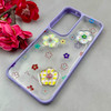 قاب گوشی Galaxy S23 FE سامسونگ لاکچری رزینی گل برجسته شفاف پاستیلی یاسی کد 115657