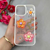 قاب گوشی iPhone 13 Pro Max آیفون لاکچری رزینی گل برجسته شفاف پاستیلی سفید کد 115668