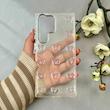 قاب گوشی Galaxy S23 Ultra سامسونگ لاکچری شفاف رزینی لنز کرومی طرح پروانه کد 115846