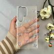 قاب گوشی Galaxy S23 Ultra سامسونگ لاکچری شفاف رزینی لنز کرومی طرح پروانه کد 115848