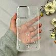 قاب گوشی iPhone 16 Pro Max آیفون لاکچری شفاف رزینی لنز کرومی طرح پاپیون کرومی کد 115856