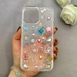 قاب گوشی iPhone 13 Pro Max آیفون اورجینال Hard شفاف رزینی برجسته استیکری کیوت کد 113476