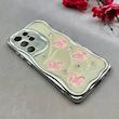 قاب گوشی Galaxy S23 Ultra سامسونگ طرح برجسته رزینی لاکچری الماسی کرومی بالشتی طرح پروانه صورتی محافظ لنز دار کد 96408
