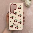 قاب گوشی Galaxy S25 Ultra سامسونگ سیلیکونی پاک کنی طرح آلبالو چری CHERRY کیوت برجسته کد 113432