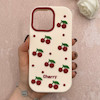 قاب گوشی iPhone 16 Pro Max آیفون سیلیکونی پاک کنی طرح آلبالو چری CHERRY کیوت برجسته کد 113435