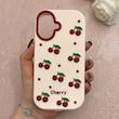 قاب گوشی iPhone 16 آیفون سیلیکونی پاک کنی طرح آلبالو چری CHERRY کیوت برجسته کد E12-113439