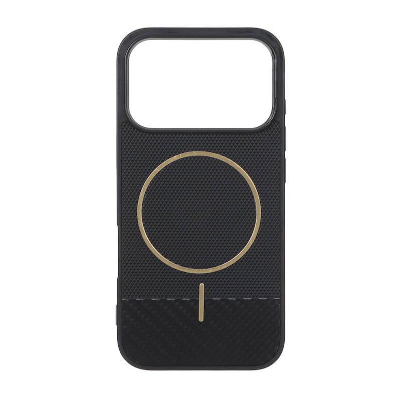 قاب گوشی iPhone 17 Pro آیفون سوزنی دو تکه طرح MagSafe فلزی کربن مشکی کد 112976
