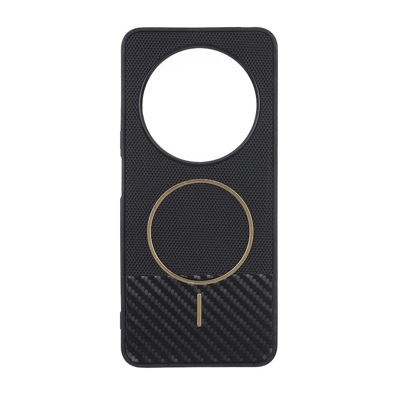 قاب گوشی Redmi 14C - Poco C75 - Redmi A4 شیائومی سوزنی دو تکه طرح MagSafe فلزی کربن خاکستری کد 112982