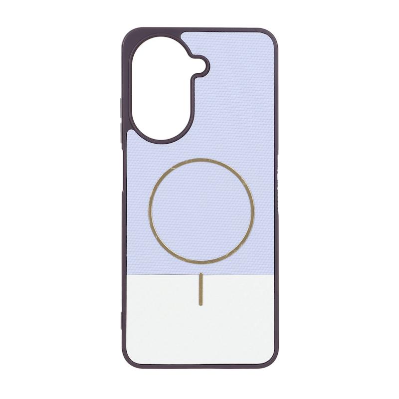 قاب گوشی Redmi A5 - Poco C71 شیائومی سوزنی دو تکه طرح MagSafe فلزی کربن یاسی کد 112985