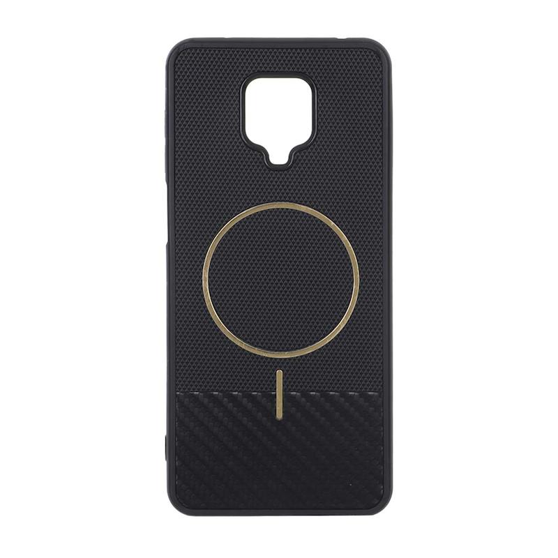 قاب گوشی Redmi Note 9S - Redmi Note 9 Pro شیائومی سوزنی دو تکه طرح MagSafe فلزی کربن مشکی کد 112988