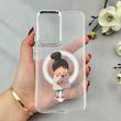 قاب گوشی Galaxy A36 سامسونگ اورجینال ژله ای شیشه ای شفاف طرح مگ سیف فانتزی کرومی دخترونه کد 116693