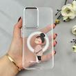 قاب گوشی Galaxy A36 سامسونگ اورجینال ژله ای شیشه ای شفاف طرح مگ سیف فانتزی کرومی دخترونه کد 116696