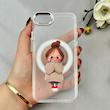 قاب گوشی iPhone 7 - iPhone 8 - iPhone SE 2020 - iPhone SE 2022 آیفون اورجینال ژله ای شیشه ای شفاف طرح مگ سیف فانتزی کرومی دخترونه کد 116831