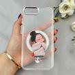 قاب گوشی iPhone 7 Plus - iPhone 8 Plus آیفون اورجینال ژله ای شیشه ای شفاف طرح مگ سیف فانتزی کرومی دخترونه کد 116842