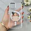 قاب گوشی iPhone 12 - iPhone 12 Pro آیفون اورجینال ژله ای شیشه ای شفاف طرح مگ سیف فانتزی کرومی دخترونه کد 116850