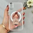 قاب گوشی iPhone X - iPhone XS آیفون اورجینال ژله ای شیشه ای شفاف طرح مگ سیف فانتزی کرومی دخترونه کد 116875