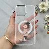 قاب گوشی iPhone 12 Pro Max آیفون اورجینال ژله ای شیشه ای شفاف طرح مگ سیف فانتزی کرومی دخترونه کد 116893