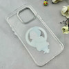 قاب گوشی iPhone 14 Pro Max آیفون اورجینال ژله ای شیشه ای شفاف طرح مگ سیف فانتزی کرومی دخترونه کد 116917