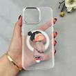 قاب گوشی iPhone 15 Pro Max آیفون اورجینال ژله ای شیشه ای شفاف طرح مگ سیف فانتزی کرومی دخترونه کد 116924