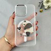 قاب گوشی iPhone 15 Pro Max آیفون اورجینال ژله ای شیشه ای شفاف طرح مگ سیف فانتزی کرومی دخترونه کد 116925