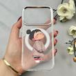 قاب گوشی iPhone 17 Pro آیفون اورجینال ژله ای شیشه ای شفاف طرح مگ سیف فانتزی کرومی دخترونه کد 116951