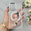 قاب گوشی iPhone 16 آیفون اورجینال ژله ای شیشه ای شفاف طرح مگ سیف فانتزی کرومی دخترونه کد 116988