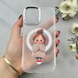 قاب گوشی iPhone 17 آیفون اورجینال ژله ای شیشه ای شفاف طرح مگ سیف فانتزی کرومی دخترونه کد 116998