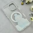 قاب گوشی iPhone 17 آیفون اورجینال ژله ای شیشه ای شفاف طرح مگ سیف فانتزی کرومی دخترونه کد 116999