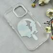 قاب گوشی iPhone 17 آیفون اورجینال ژله ای شیشه ای شفاف طرح مگ سیف فانتزی کرومی دخترونه کد 117005