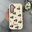 قاب گوشی Galaxy S25 FE سامسونگ سیلیکونی پاک کنی طرح آلبالو چری CHERRY کیوت برجسته کد 113449