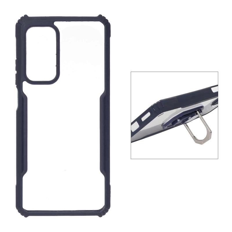 قاب گوشی Mi 10T - Mi 10T Pro شیائومی آیپکی iPaky طرح پشت طلق شفاف دور ژله ای ایربگ دار محافظ لنز دار هولدردار سرمه ای کد 117302