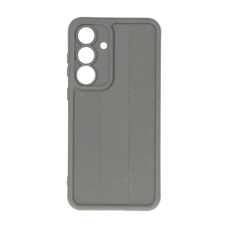قاب گوشی Galaxy S25 FE سامسونگ سیلیکونی ژله ای Solid هاشور محافظ لنزدار طوسی کد 117335